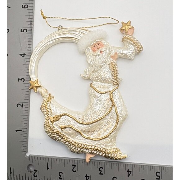 Old World Santa Claus Christmas Tree Ornament Holding Star Wizard Style - Picture 3 of 6